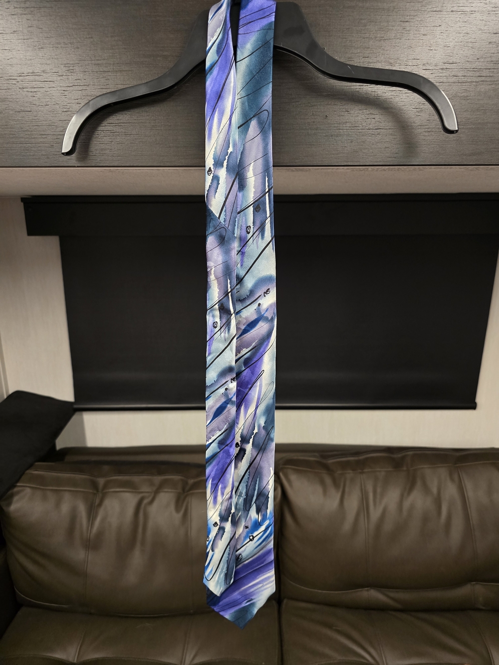 J. Garcia Blue, Teal & Purple Abstract Silk Tie